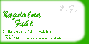 magdolna fuhl business card